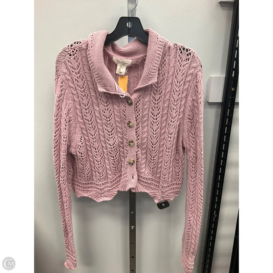 Sweater Cardigan By Jessica Simpson In Pink, Size: L