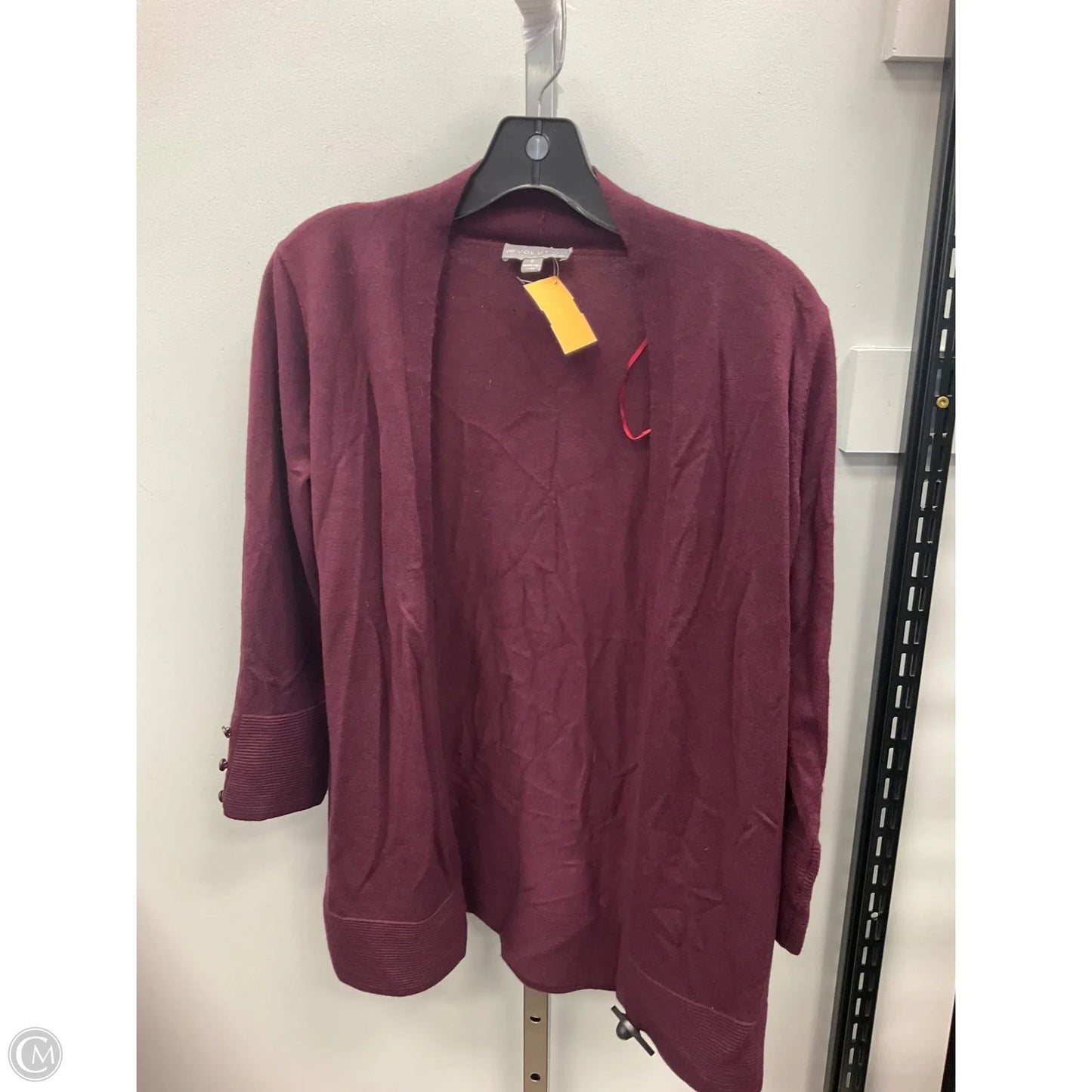 Sweater Cardigan By Evolution In Maroon, Size: S