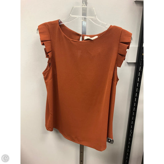Top Sleeveless By Monteau In Brown, Size: M