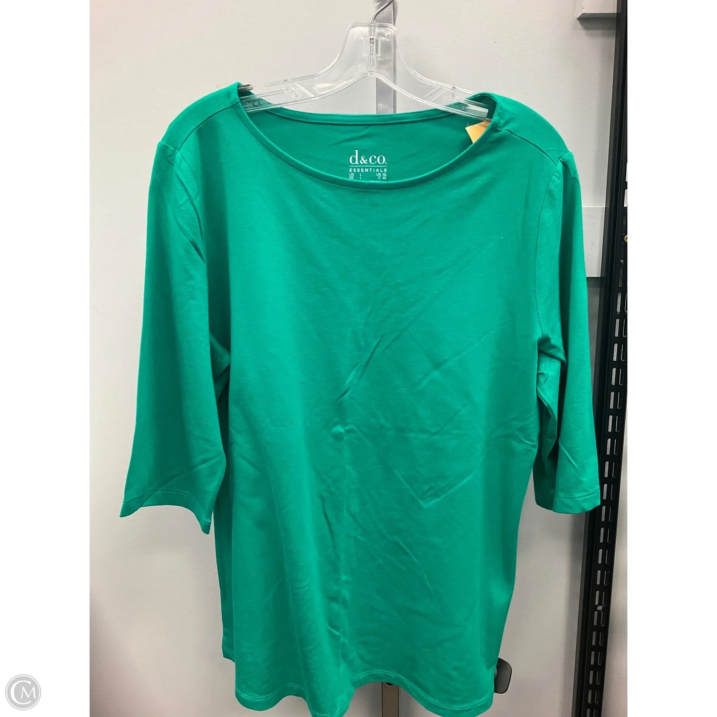 Top 3/4 Sleeve By D&co. In Green, Size: L
