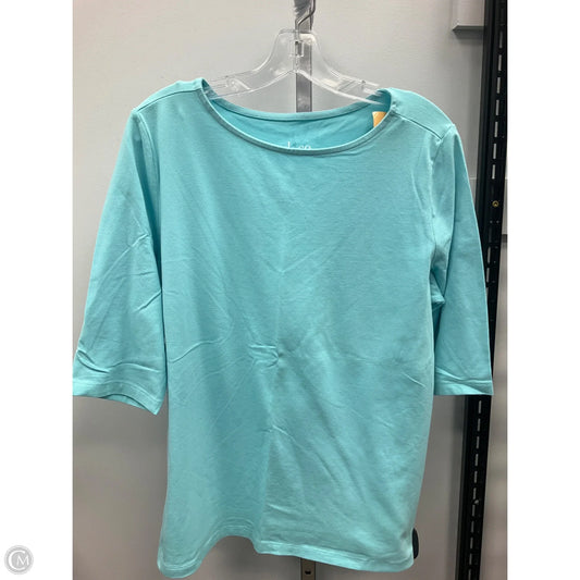 Top 3/4 Sleeve By D&co. In Aqua, Size: L