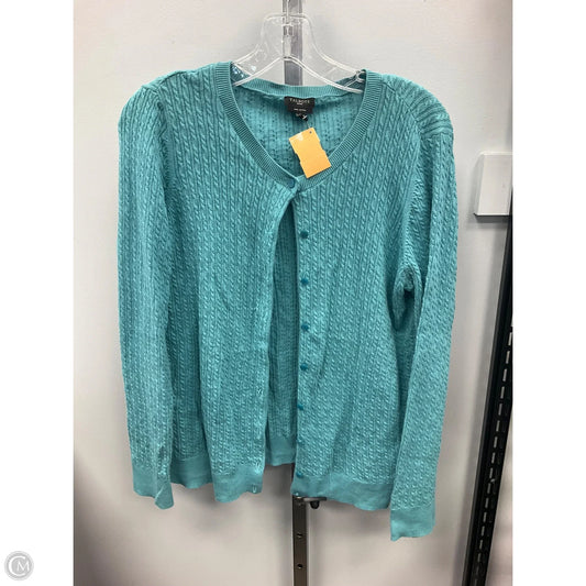 Sweater Cardigan By Talbots In Teal, Size: 1x