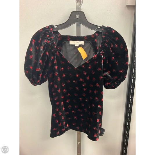 Top Short Sleeve By Loft In Floral Print, Size: Xxsp