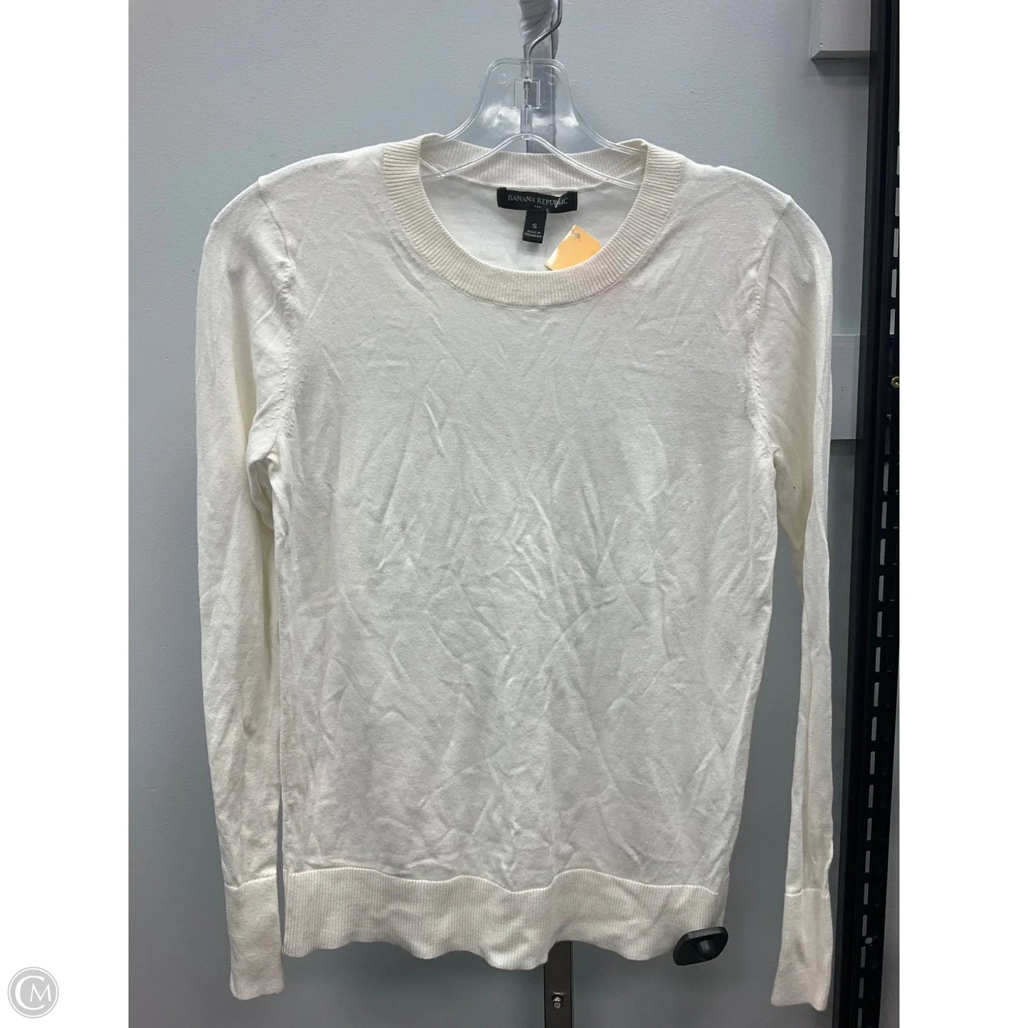 Top Long Sleeve By Banana Republic In White, Size: S