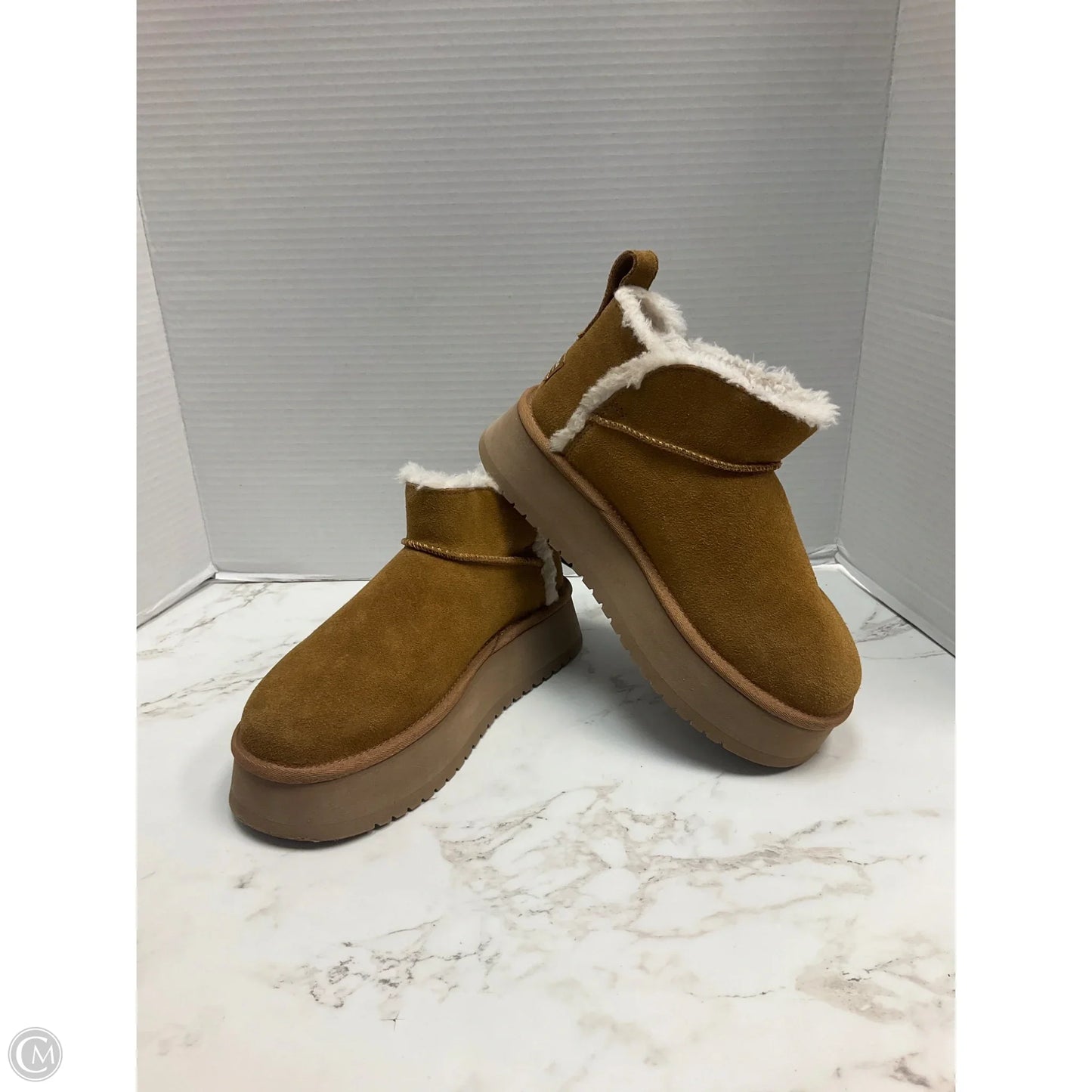 Boots Ankle Heels By Koolaburra By Ugg In Tan, Size: 6