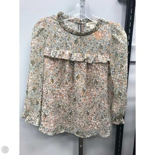 Top Long Sleeve By Monteau In Floral Print, Size: S
