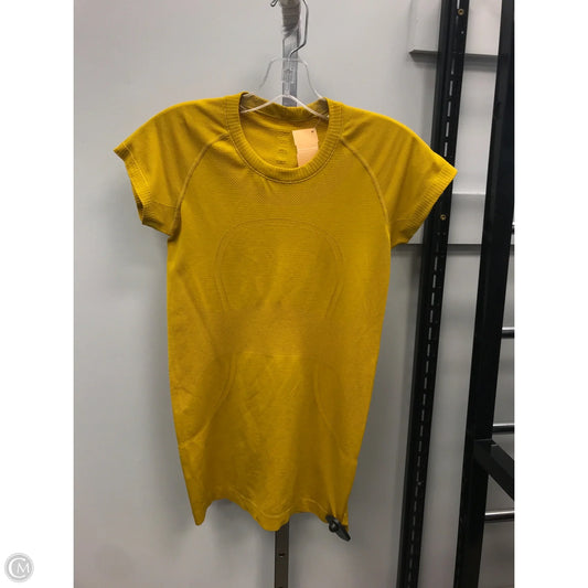 Athletic Top Short Sleeve By Lululemon In Yellow, Size: M