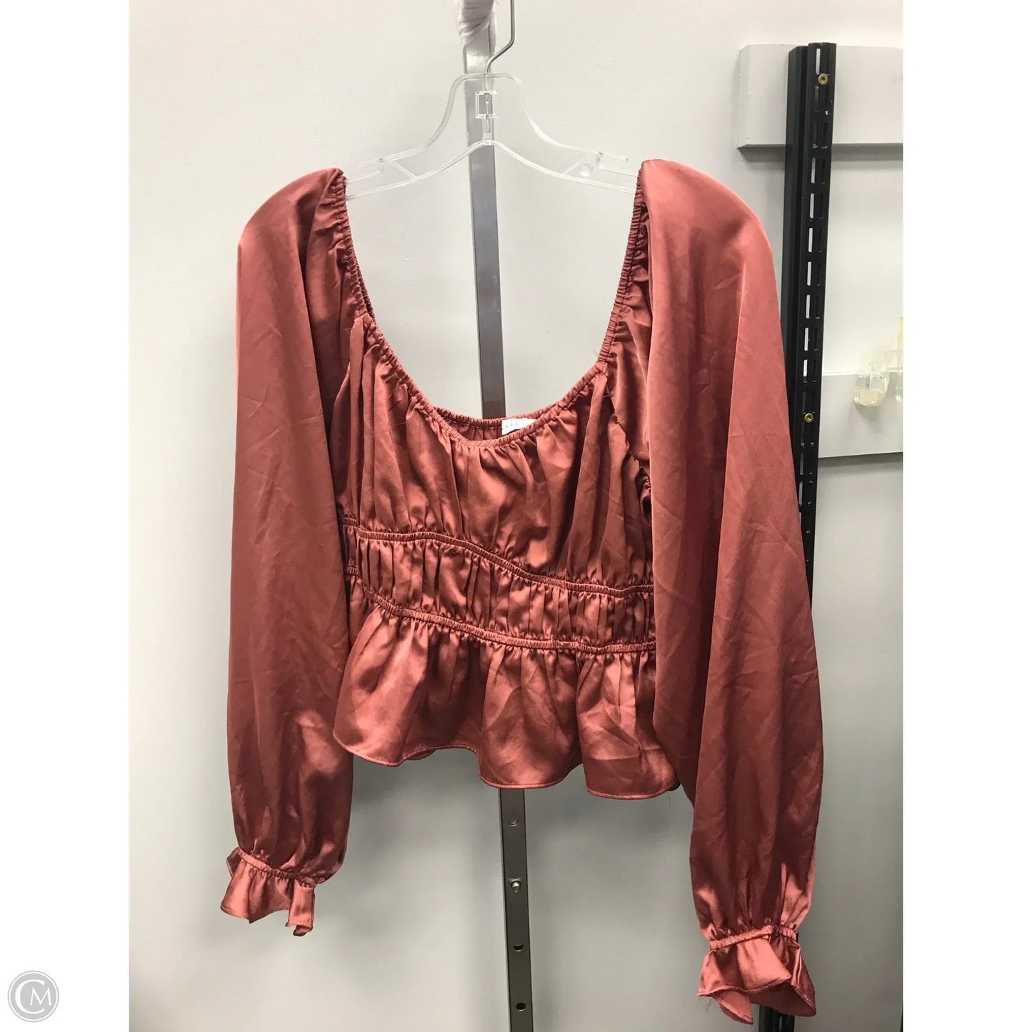 Top Long Sleeve By Lush In Copper, Size: M