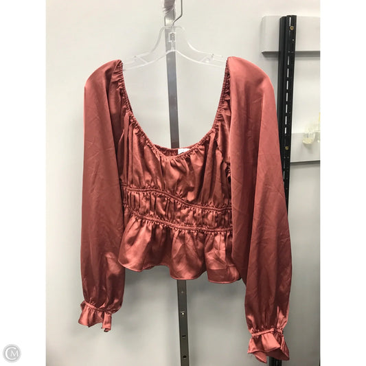 Top Long Sleeve By Lush In Copper, Size: M
