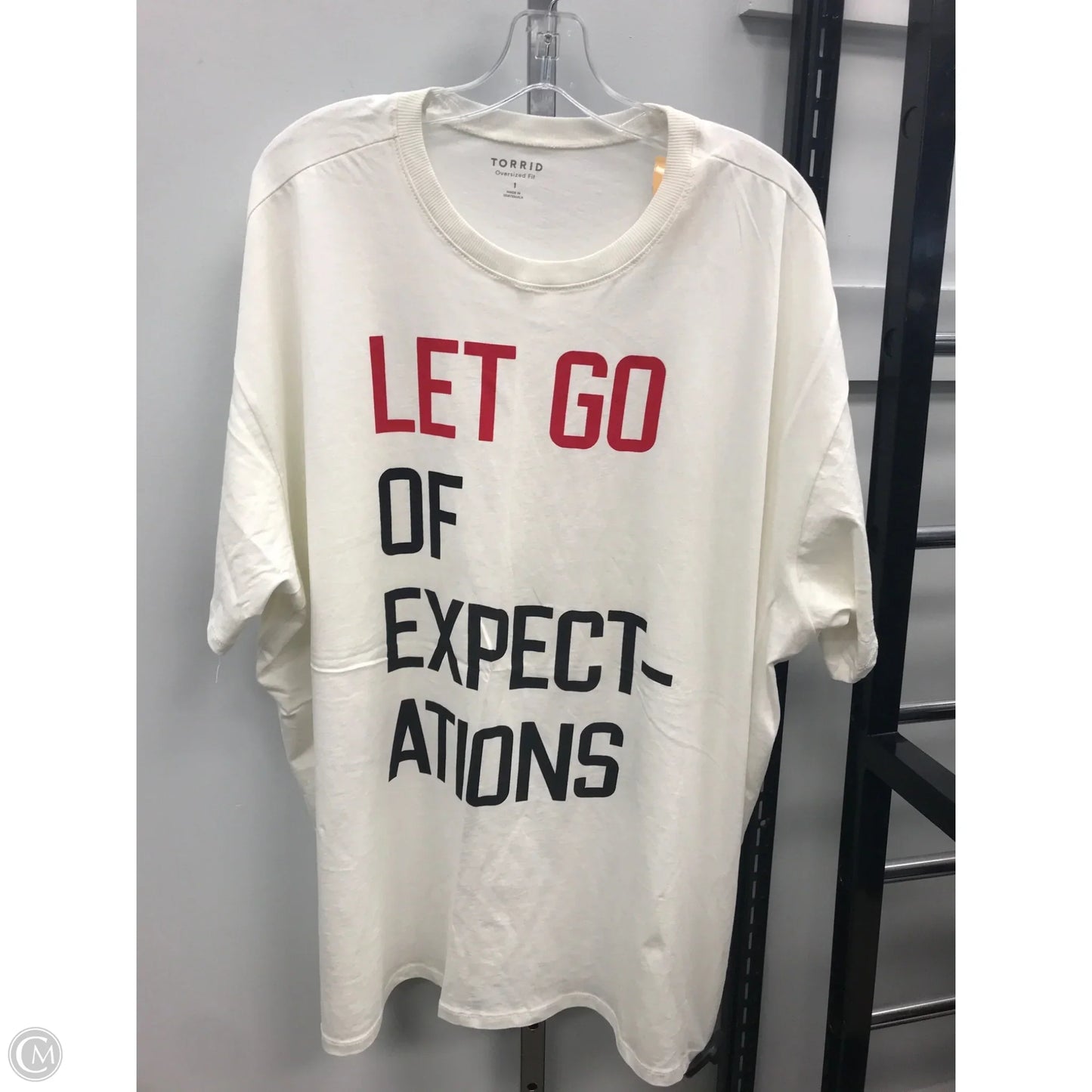 Top Short Sleeve By Torrid In Cream, Size: 1x