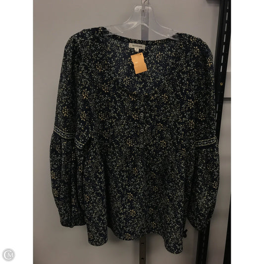 Top Long Sleeve By Max Studio In Navy, Size: L
