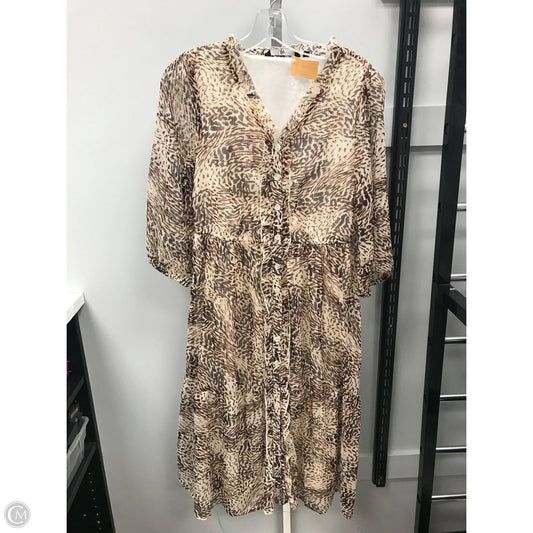Dress Casual Midi By Fig In Animal Print, Size: M