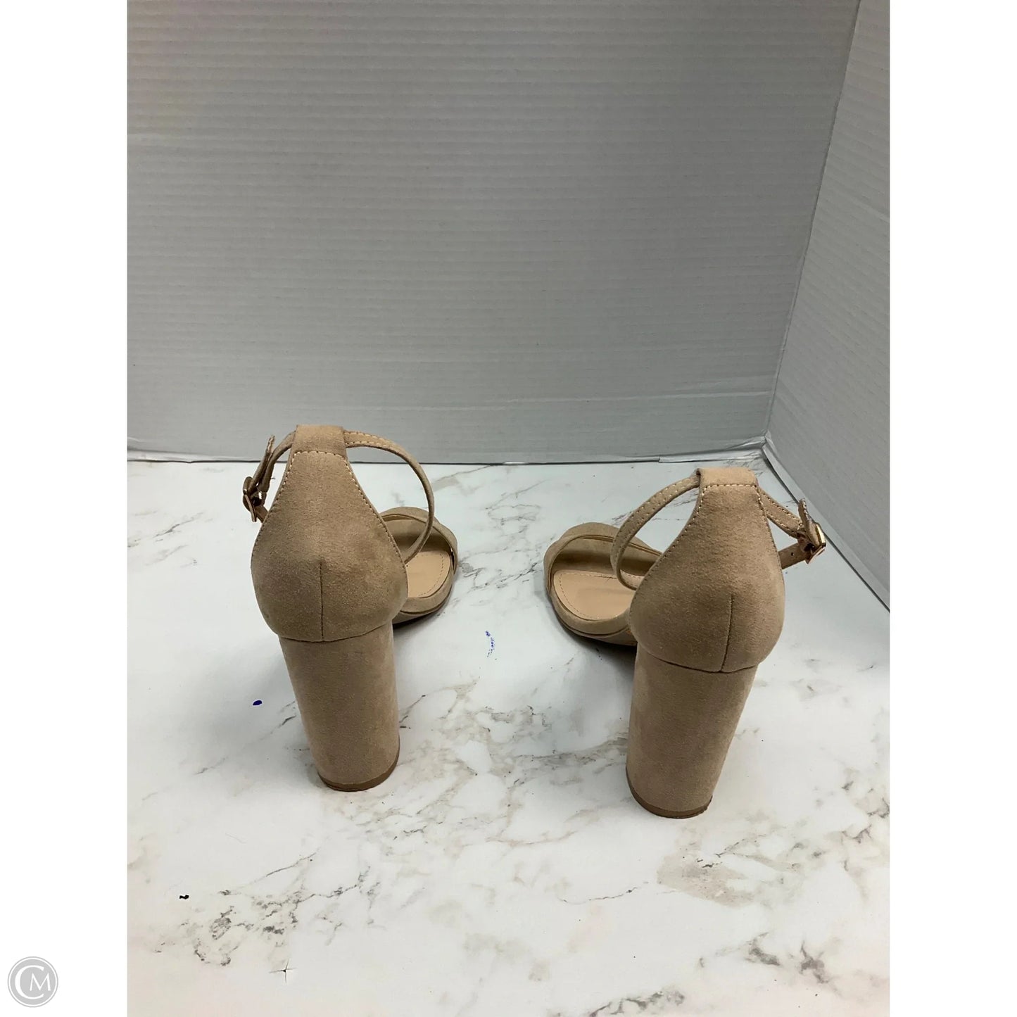 Sandals Heels Block By Lulus In Tan, Size: 7.5