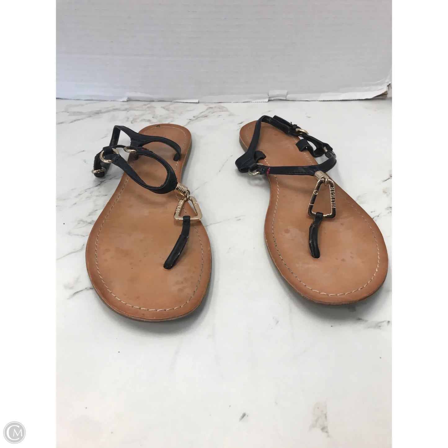 Sandals Flats By Tommy Hilfiger In Black, Size: 7.5