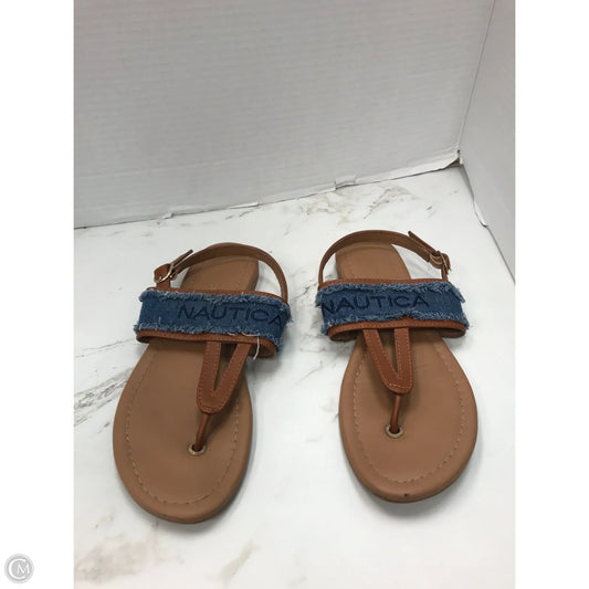 Sandals Flats By Nautica In Blue Denim, Size: 7