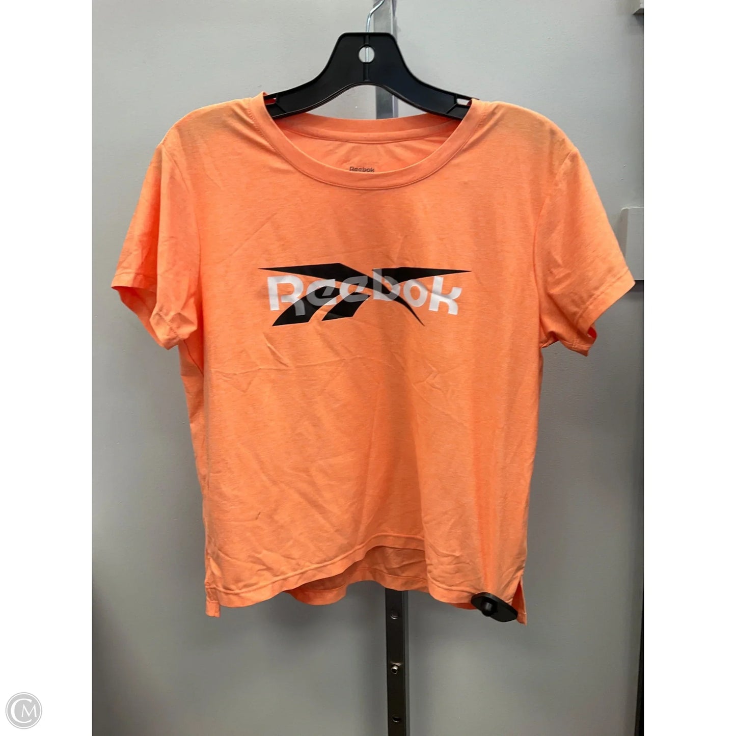 Athletic Top Short Sleeve By Reebok In Orange, Size: S
