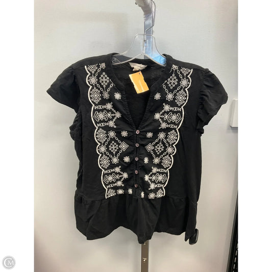 Top Short Sleeve By Lucky Brand In Black, Size: S