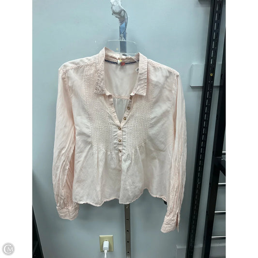 Top Long Sleeve By Pilcro In Pink, Size: L