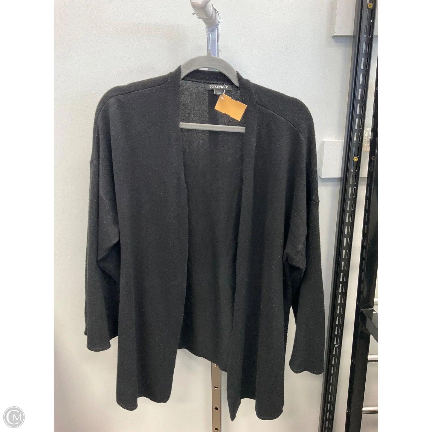 Cardigan By Roz And Ali In Black, Size: 2x