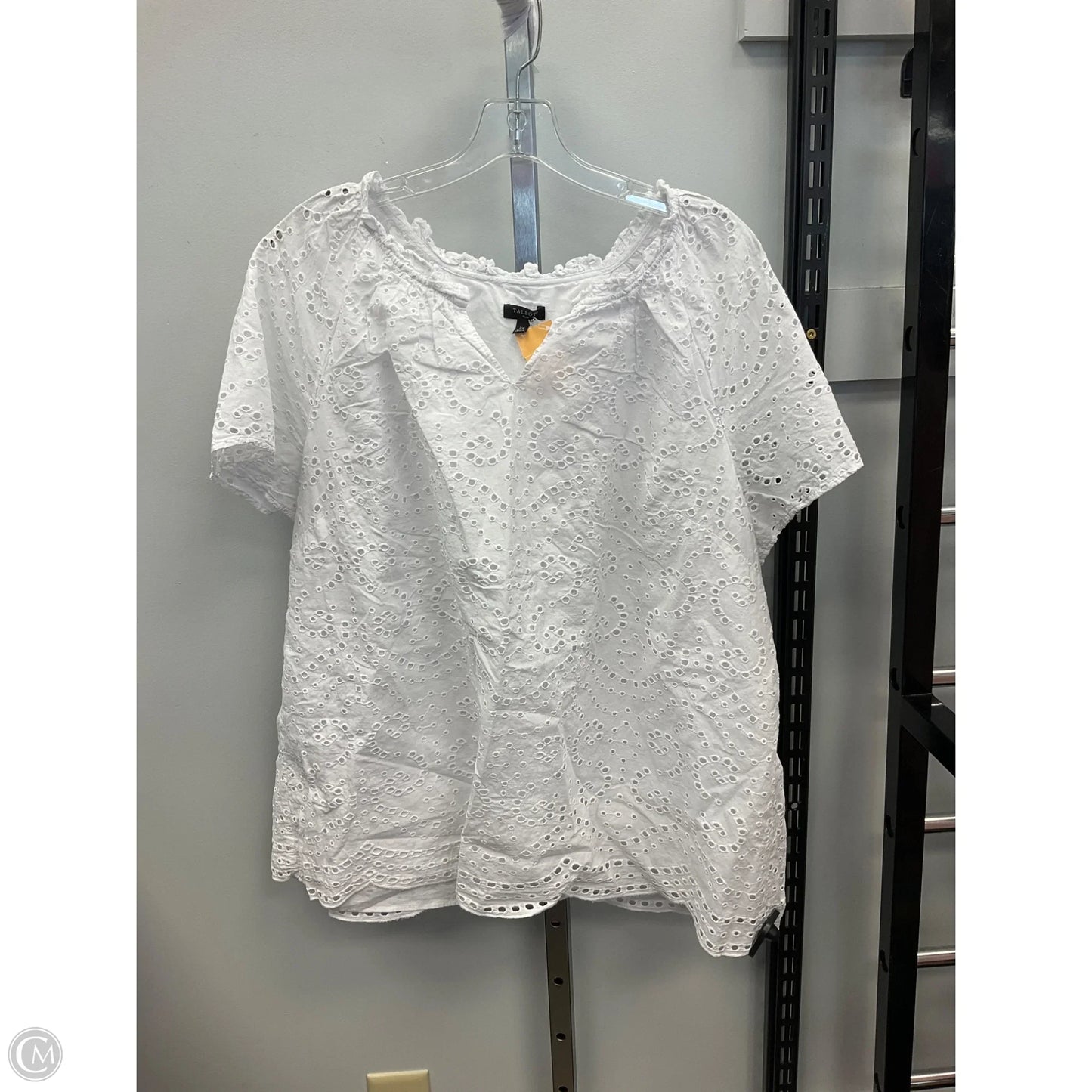 Top Short Sleeve By Talbots In White, Size: 2x