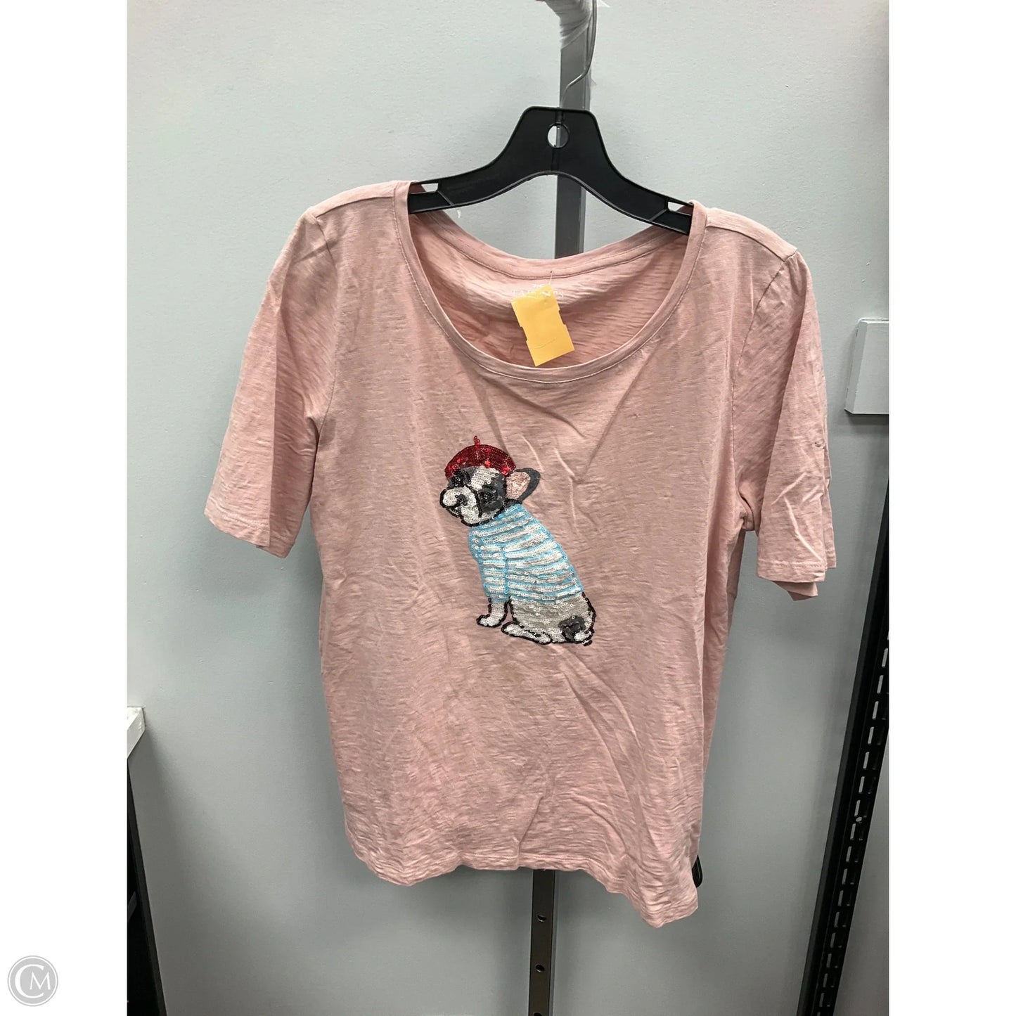 Top Short Sleeve By Talbots In Mauve, Size: L