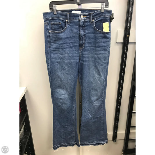 Jeans Flared By Loft In Blue Denim, Size: 12
