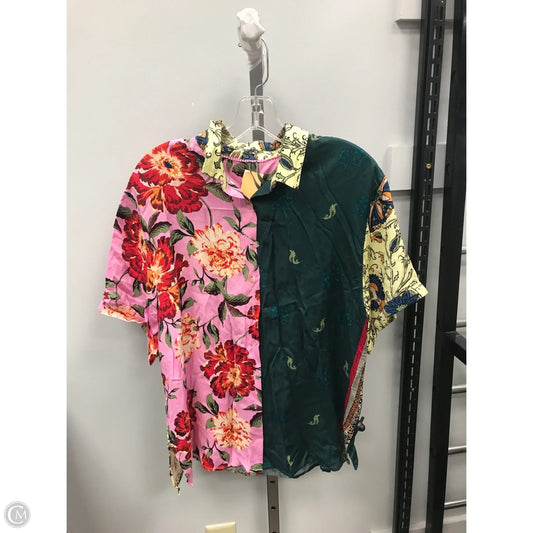 Top Short Sleeve By Anthropologie In Multi-colored, Size: S