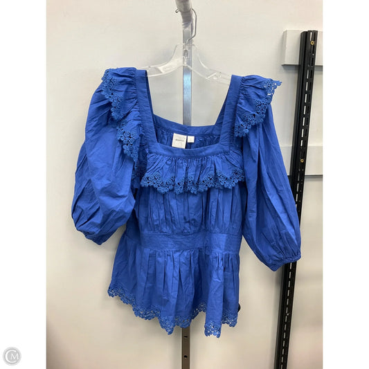 Top 3/4 Sleeve By Maeve In Blue, Size: L