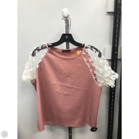 Top Short Sleeve By Shein In Pink, Size: L