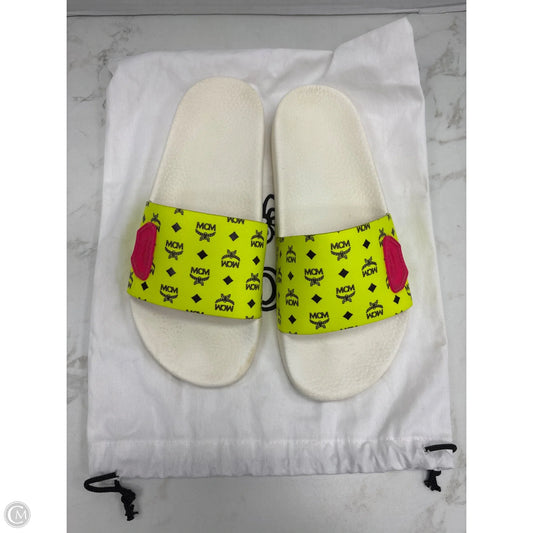 Sandals Luxury Designer By Mcm In Yellow, Size: 7.5