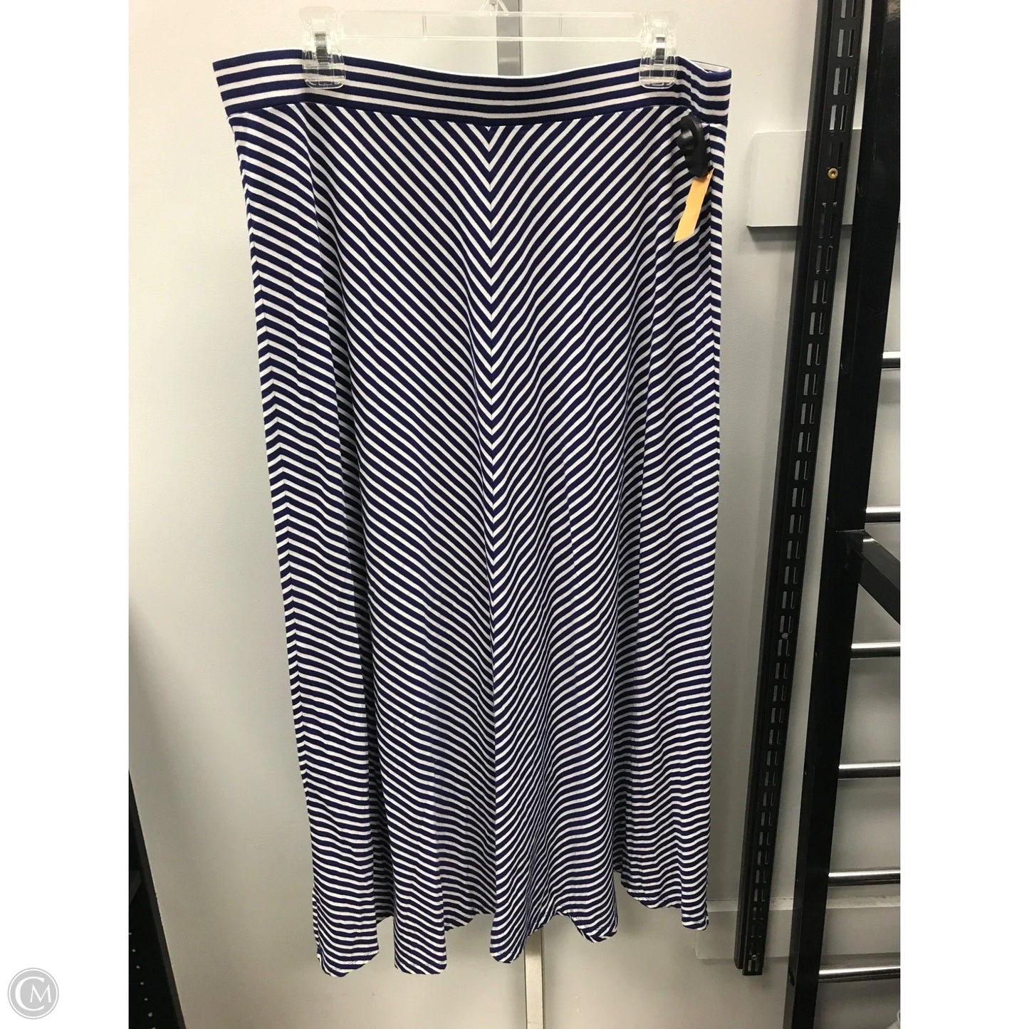 Skirt Midi By Loft In Blue & White, Size: L