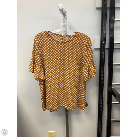 Top Short Sleeve By Loft In Tan, Size: S