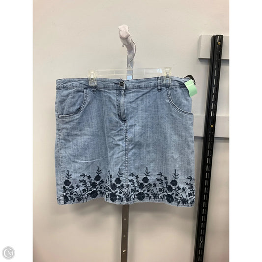 Skort By Karen Scott In Blue Denim, Size: 16