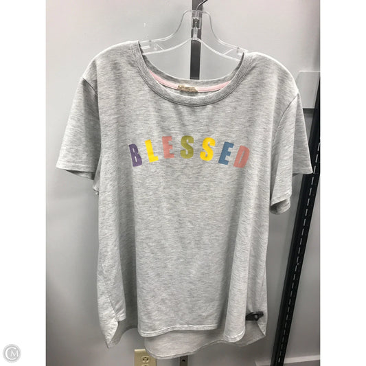 Top Short Sleeve By Jane And Delancey In Grey, Size: 1x