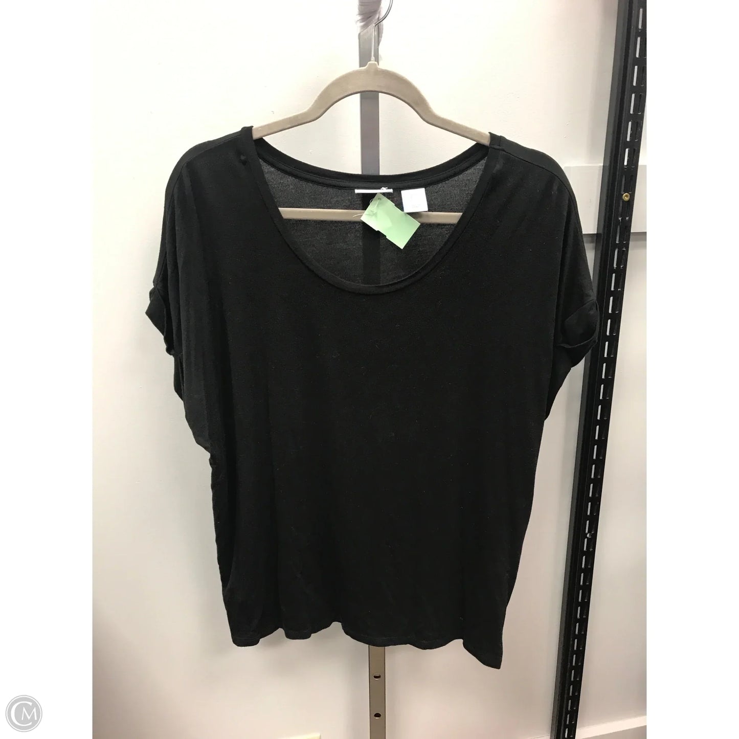 Top Short Sleeve Basic By Sigrid Olsen In Black, Size: L