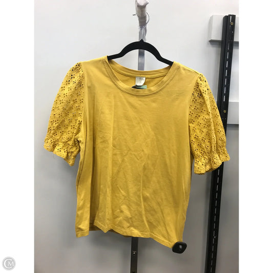 Top Short Sleeve By Joie In Yellow, Size: L