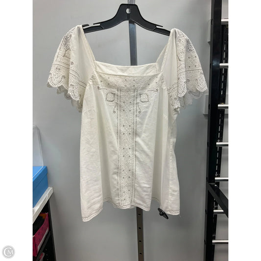 Top Short Sleeve By Cmc In Cream, Size: L