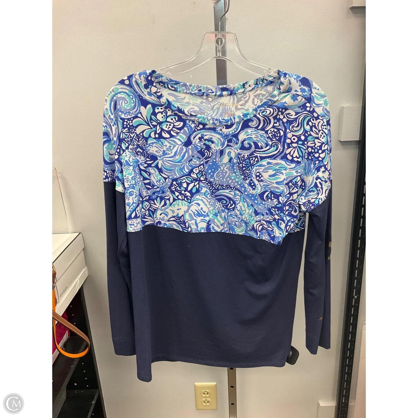 Top Long Sleeve Designer By Lilly Pulitzer In Navy, Size: S