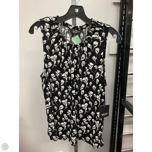 Top Sleeveless By Simply Vera In Black & White, Size: M