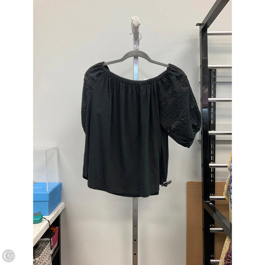 Top Short Sleeve By Loft In Black, Size: S