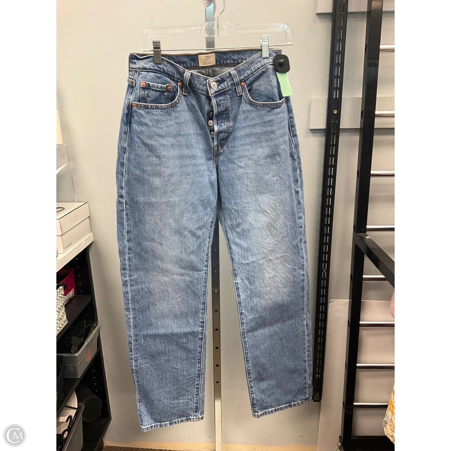 Jeans Straight By Levis In Blue Denim, Size: 8