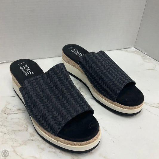 Sandals Heels Wedge By Toms In Black, Size: 7.5