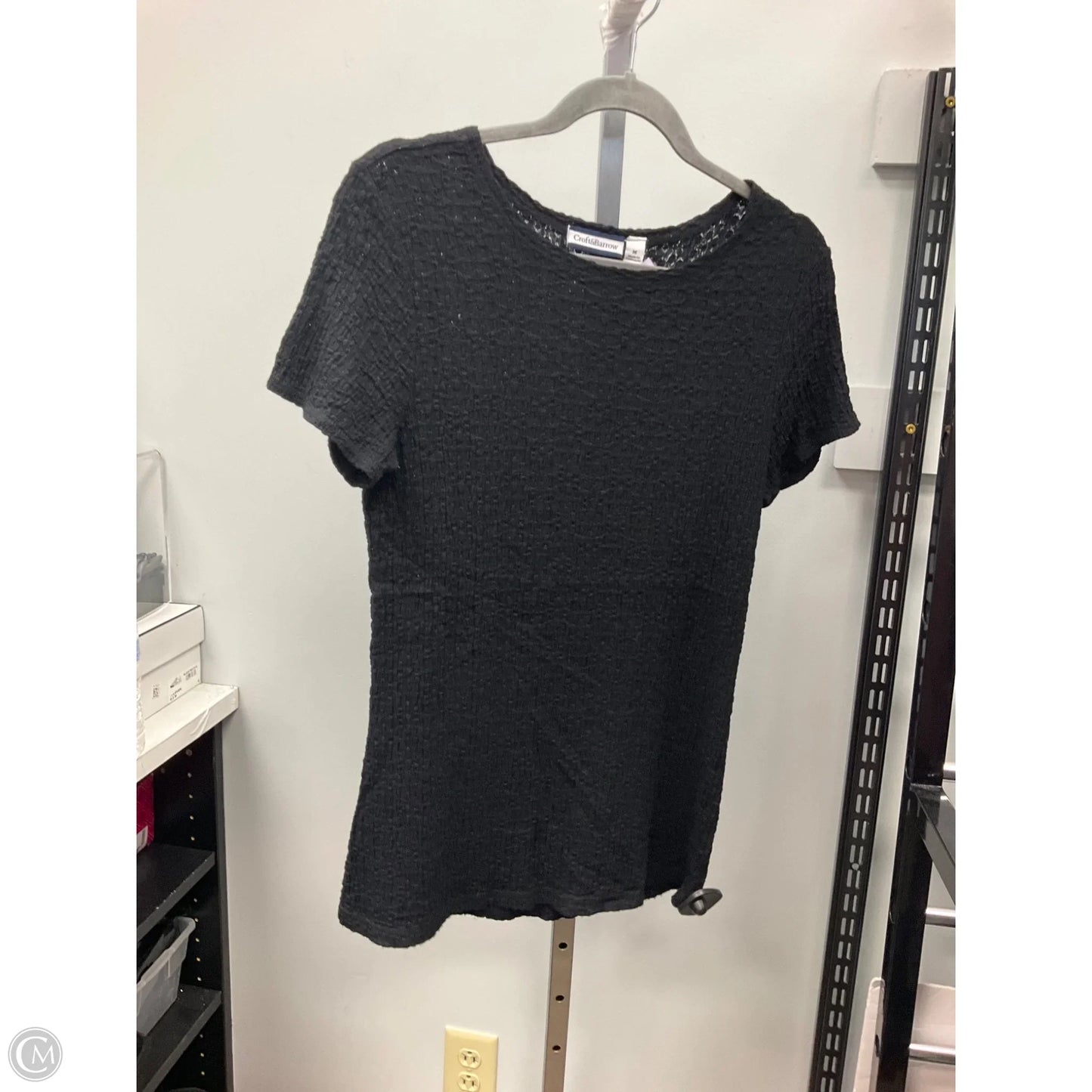 Top Short Sleeve By Croft And Barrow In Black, Size: M