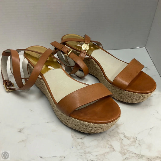 Sandals Heels Wedge By Michael By Michael Kors In Tan, Size: 10