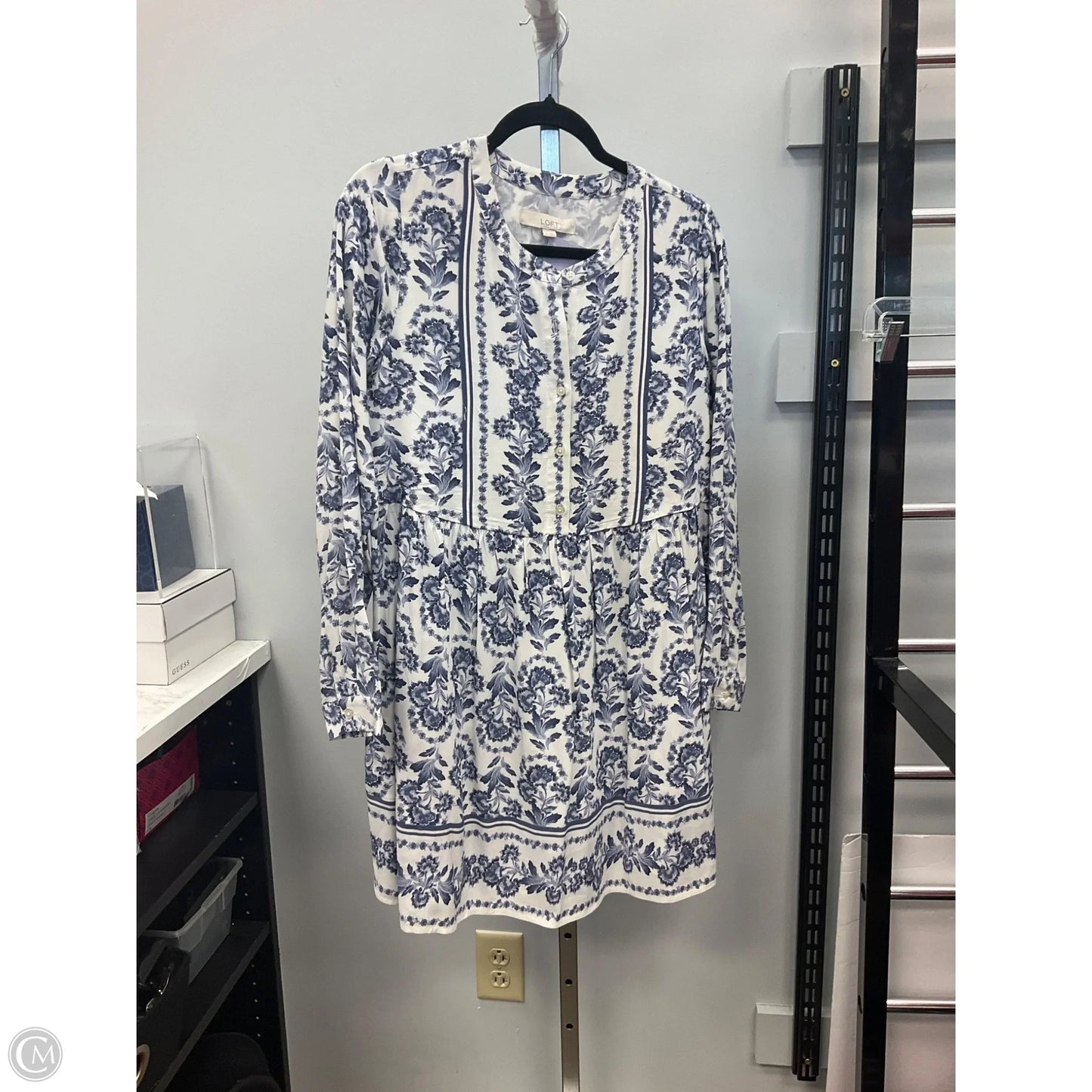 Dress Casual Short By Loft In Blue & White, Size: 2