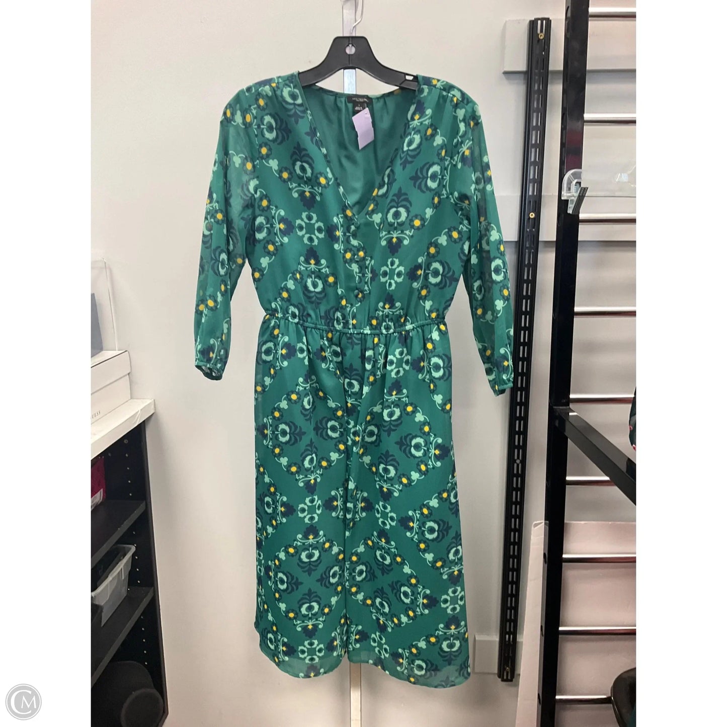 Dress Casual Midi By Ann Taylor In Green, Size: S