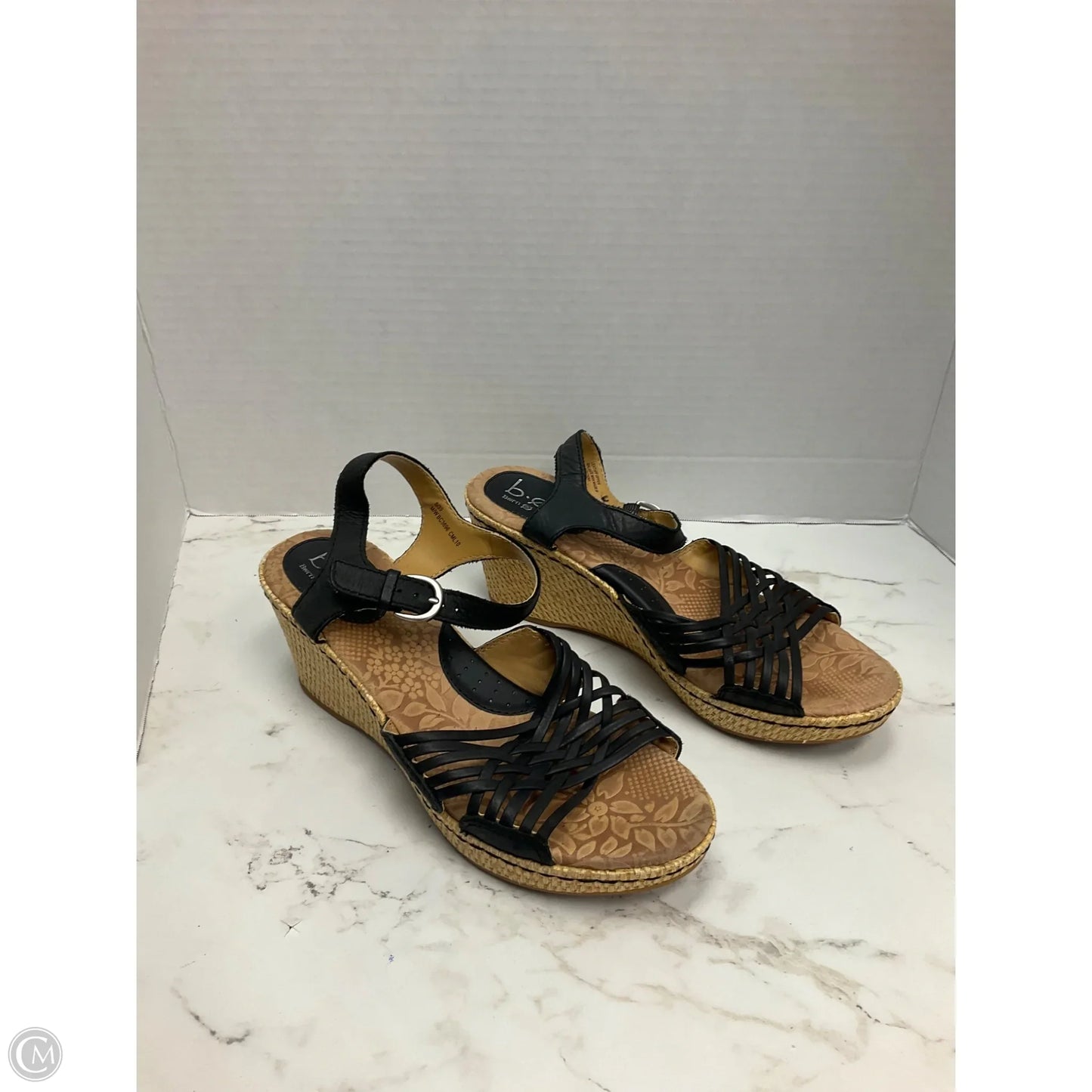 Sandals Heels Wedge By Boc In Black, Size: 8