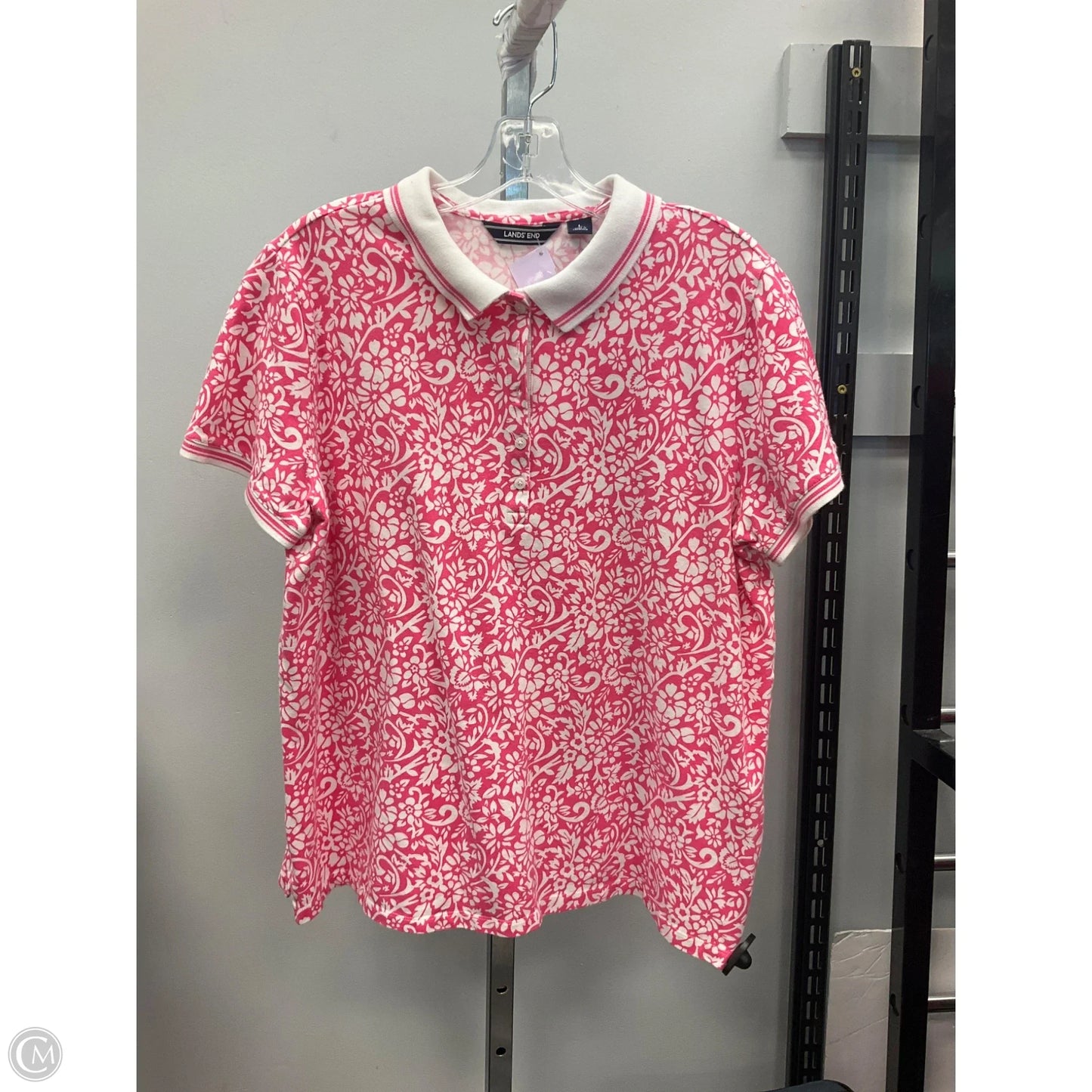 Top Short Sleeve By Lands End In Pink, Size: L