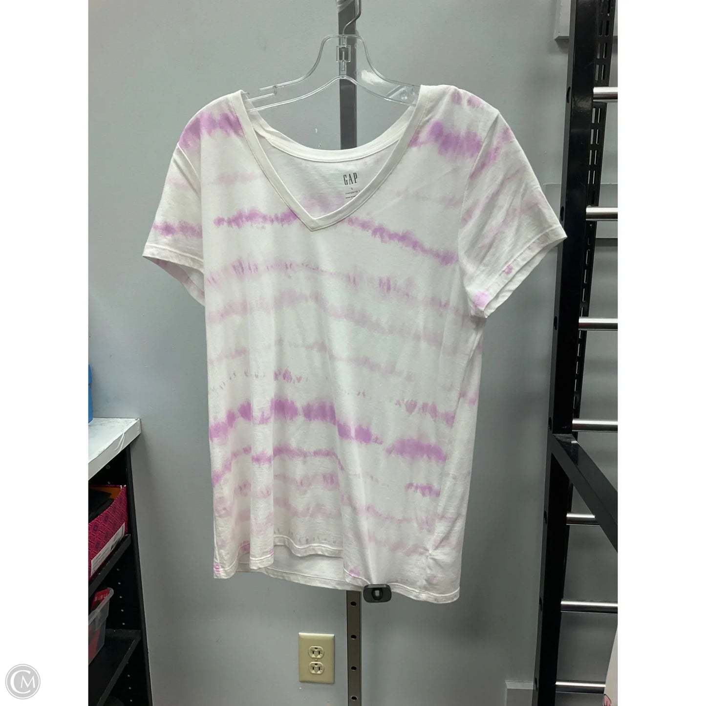 Top Short Sleeve Basic By Gap In Tie Dye Print, Size: L