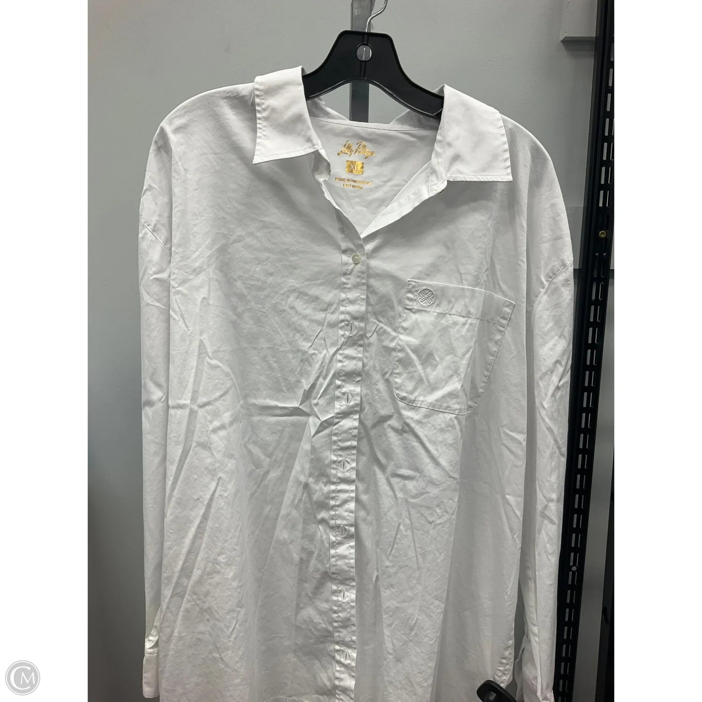 Top Long Sleeve Designer By Lilly Pulitzer In White, Size: Xl